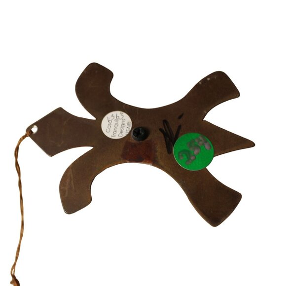 Set Of 2 Handcrafted Wooden & Metal Turtles w/faux Turquoise Accents - Picture 4 of 9